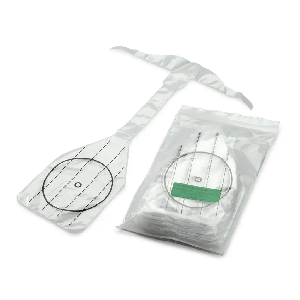 PRESTAN child CPR manikin lung bags in packaging on training table
