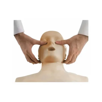 PRESTAN Jaw Thrust manikin head showing open airway position for instructor training